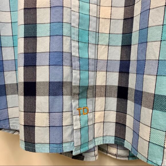 Thomas Dean Checked Button Down Shirt Cuffs Large - Picture 7 of 13